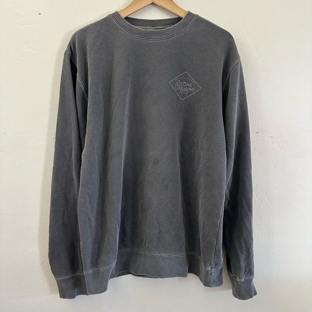 Stone Brewing San Diego‎ Stone Gray Pullover Crewneck Sweater Size Medium